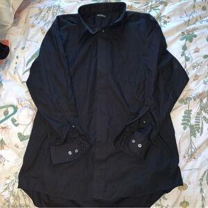George black button down top